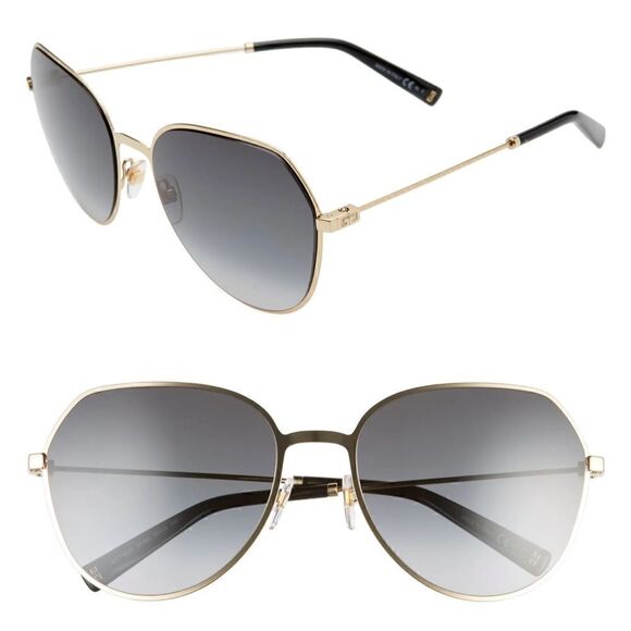 NWT GIVENCHY GV 7171/G/S J5G9O Gold/Dark Gray Gradient Sunglasses 63mm $525 main image 4